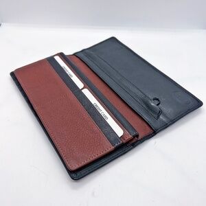 NEW soft leather billfold wallet, credit  cards, chequebook  holder, black brown